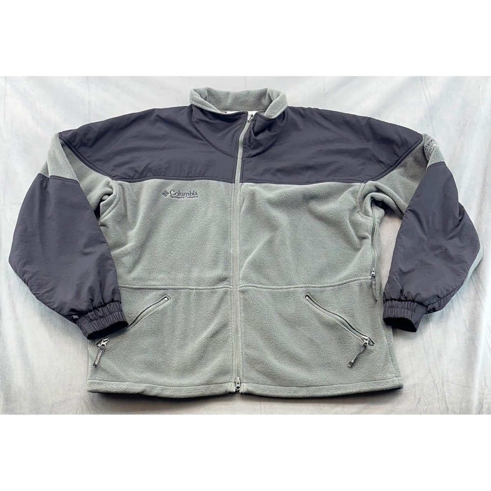 Columbia Titanium Fleece Jacket Mens XXL Gray Black Colorblock Full Zip SM7056